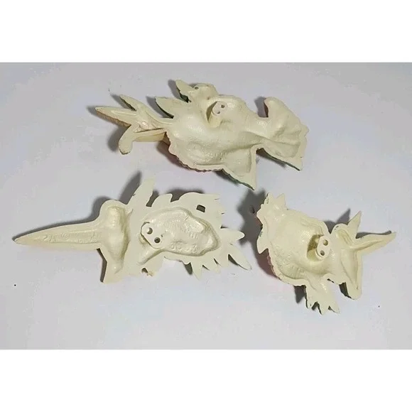 Vtg Burwood 1993 Set Of 3 Hummingbird Wall Hanging Plaques Pink Plastic Homco - Picture 5 of 5